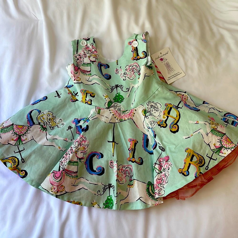 Little loaves & fishes, party dress. Size 18 mo, Carousel dress. Lined